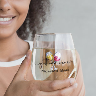 Voeg gewoon wijn toe wijnglas zonder voet