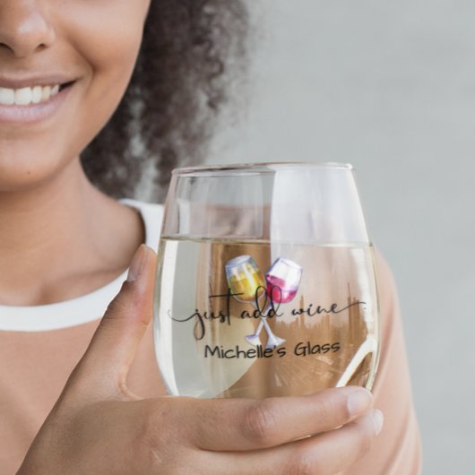 Voeg gewoon wijn toe wijnglas zonder voet