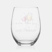 Voeg gewoon wijn toe wijnglas zonder voet (Achterkant)