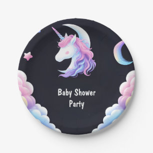 Voeg Glow Space Royal Pony Unicorn Baby Girl Showe Papieren Bordje