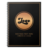 Voeg Gold Business Company Logo en Text Profession Notitieboek (Voorkant)