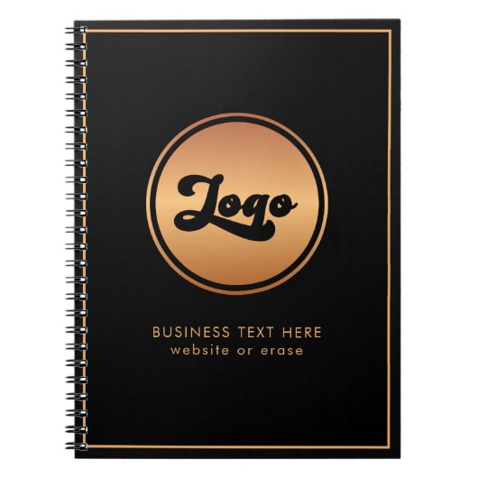 Voeg Gold Business Company Logo en Text Profession Notitieboek (Voorkant)
