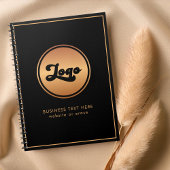 Voeg Gold Business Company Logo en Text Profession Notitieboek