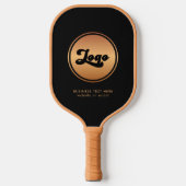 Voeg Gold Business Company Logo en Text Profession Pickleball Paddle (Voorkant)