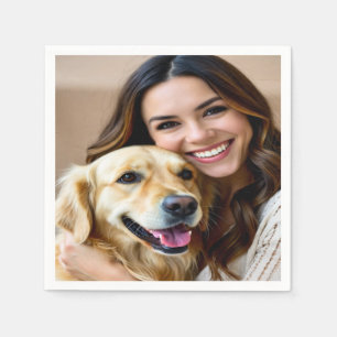 Voeg Golden Retriever Foto Personaliseer toe Servet
