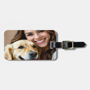 Voeg Golden Retriever-foto personaliseren toe Bagagelabel