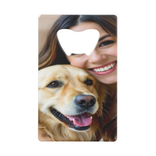 Voeg Golden Retriever-foto personaliseren toe Creditkaart Flessenopener