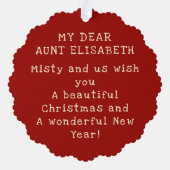 Voeg grappige kerstkat foto op aandenken jaarlijks ornament kaart (Achterkant)