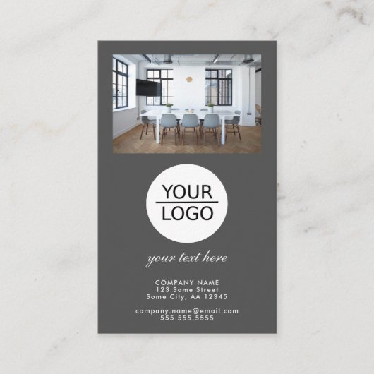 Voeg grijs de Foto van de Aangepaste Bevordering v Visitekaartje (Voorkant)