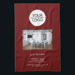 Voeg grijs de Foto van uw bedrijf van de Tekst van Theedoek<br><div class="desc">Voeg je Logo toe met een Custom Text Company Photo Promotion Red Kitchen Towel. Voeg uw foto toe,  logo en pas de tekst,  bedrijfsnaam,  adres en contactgegevens aan. Zakelijke promotie of weggevertje voor uw klanten en zakenpartners.</div>