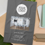Voeg grijs de Foto van uw bedrijf van de Tekst van Theedoek<br><div class="desc">Voeg uw Logo met een Gray Kitchen Towel van de Bevordering van de Foto van het Bedrijf van de Tekst van de Douane toe. Voeg uw foto,  logo toe en pas de tekst,  bedrijfsnaam,  adres en contactinformatie aan. Zakelijke promotie of weggeven voor uw klanten en zakelijke partners.</div>