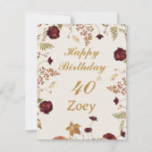 Voeg haar leeftijd en naam  vrouwelijk verjaardags notitiekaartje (Voorkant)