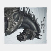 Voeg het Bericht van de Naam, Sterke Zwarte Paard Fleece Deken (Voorkant (Horizontaal))