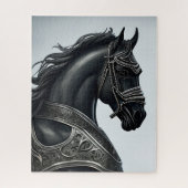 Voeg het Bericht van de Naam, Sterke Zwarte Paard  Legpuzzel (Verticaal)
