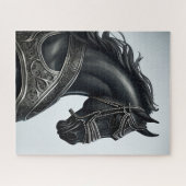 Voeg het Bericht van de Naam, Sterke Zwarte Paard  Legpuzzel (Horizontaal)