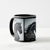 Voeg het Bericht van de Naam, Sterke Zwarte Paard Mok (Voorkant links)