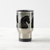 Voeg het Bericht van de Naam, Sterke Zwarte Paard  Reisbeker (Center)