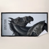 Voeg het Bericht van de Naam, Sterke Zwarte Paard  Strandlaken (Voorkant)