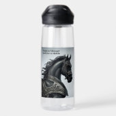 Voeg het Bericht van de Naam, Sterke Zwarte Paard  Waterfles (Achterkant)