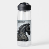 Voeg het Bericht van de Naam, Sterke Zwarte Paard  Waterfles (Voorkant)