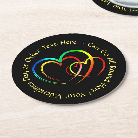 Voeg het Bericht van de Tekst van Namen toe - Hore Ronde Kartonnen Onderzetter (Gebogen)