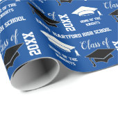 Voeg het Blauwe Afstuderen van het Jaar van de Sch Cadeaupapier (Rol Hoek)