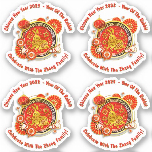 Voeg het Chinese Nieuwjaar 2023 van de Tekst van d Sticker (Voorkant)