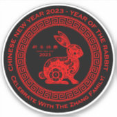 Voeg het Chinese Nieuwjaar 2023 van de Tekst van d Sticker (Voorkant)