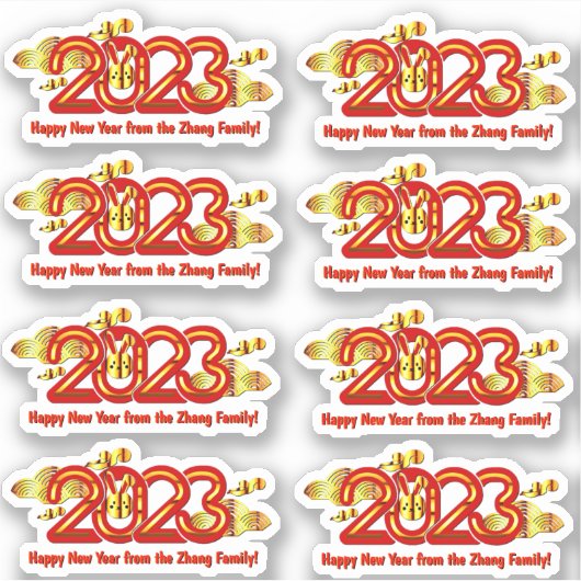 Voeg het Chinese Nieuwjaar 2023 van de Tekst van d Sticker (Voorkant)