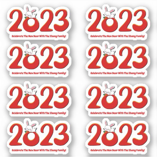 Voeg het Chinese Nieuwjaar 2023 van de Tekst van d Sticker (Voorkant)