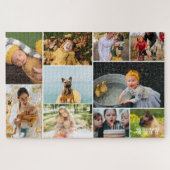 Voeg het Jaar en 10 Familie toe Foto Collage Legpuzzel (Horizontaal)