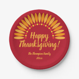 Voeg het Jaar van de Fijne Thanksgiving Yellows Re Papieren Bordje