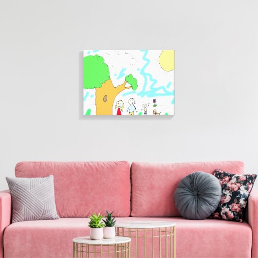 Voeg het kinderkunstwerk hieraan toe canvas afdruk (Insitu (Woonkamer))