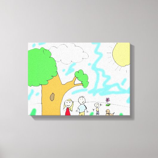 Voeg het kinderkunstwerk hieraan toe canvas afdruk (Voorkant)