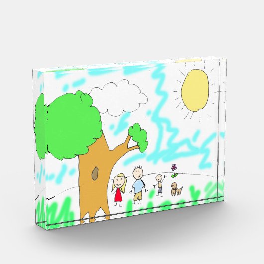 Voeg het kinderkunstwerk hieraan toe fotoblokken (Links)