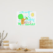 Voeg het kinderkunstwerk hieraan toe poster (Keuken)