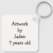 Voeg het kinderkunstwerk hieraan toe sleutelhanger (Achterkant)