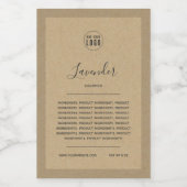 Voeg het kraftlabel van de lijst met grensingredië wijn etiket (Enkel label)