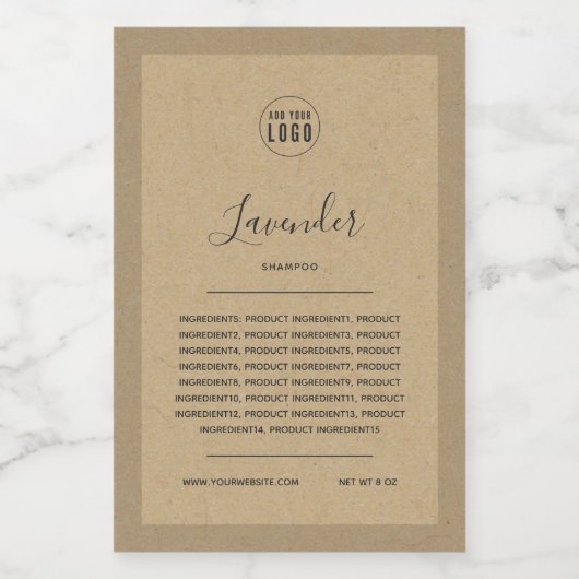 Voeg het kraftlabel van de lijst met grensingredië wijn etiket (Enkel label)