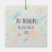 Voeg het kunstwerk van je kind toe aan deze kerst keramisch ornament (Achterkant)