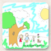 Voeg het kunstwerk van uw kind aan dit toe bier onderzetter (Voorkant)