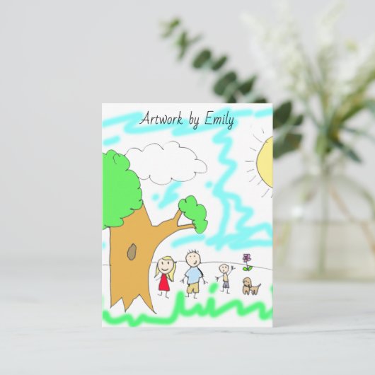 Voeg het kunstwerk van uw kind aan dit toe briefkaart (Staand voorkant)
