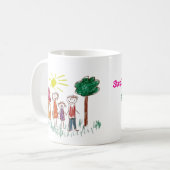 Voeg het kunstwerk van uw kind aan dit toe koffiemok (Voorkant links)