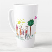 Voeg het kunstwerk van uw kind aan dit toe latte mok (Linkerhoek)