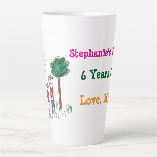 Voeg het kunstwerk van uw kind aan dit toe latte mok (Voorkant)