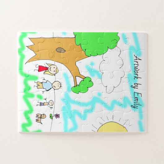 Voeg het kunstwerk van uw kind aan dit toe legpuzzel (Horizontaal)