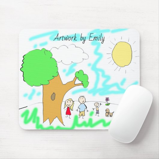 Voeg het kunstwerk van uw kind aan dit toe muismat (Met muis)