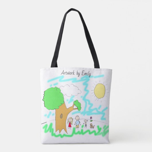 Voeg het kunstwerk van uw kind aan dit toe tote bag (Achterkant)