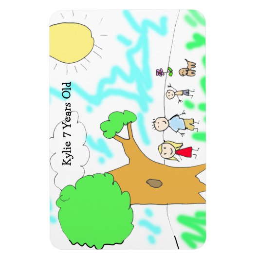 Voeg het kunstwerk van uw kind op dit magneet (Verticaal)