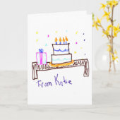 Voeg het kunstwerk van uw kind toe aan deze Kaart (Gele Bloem)